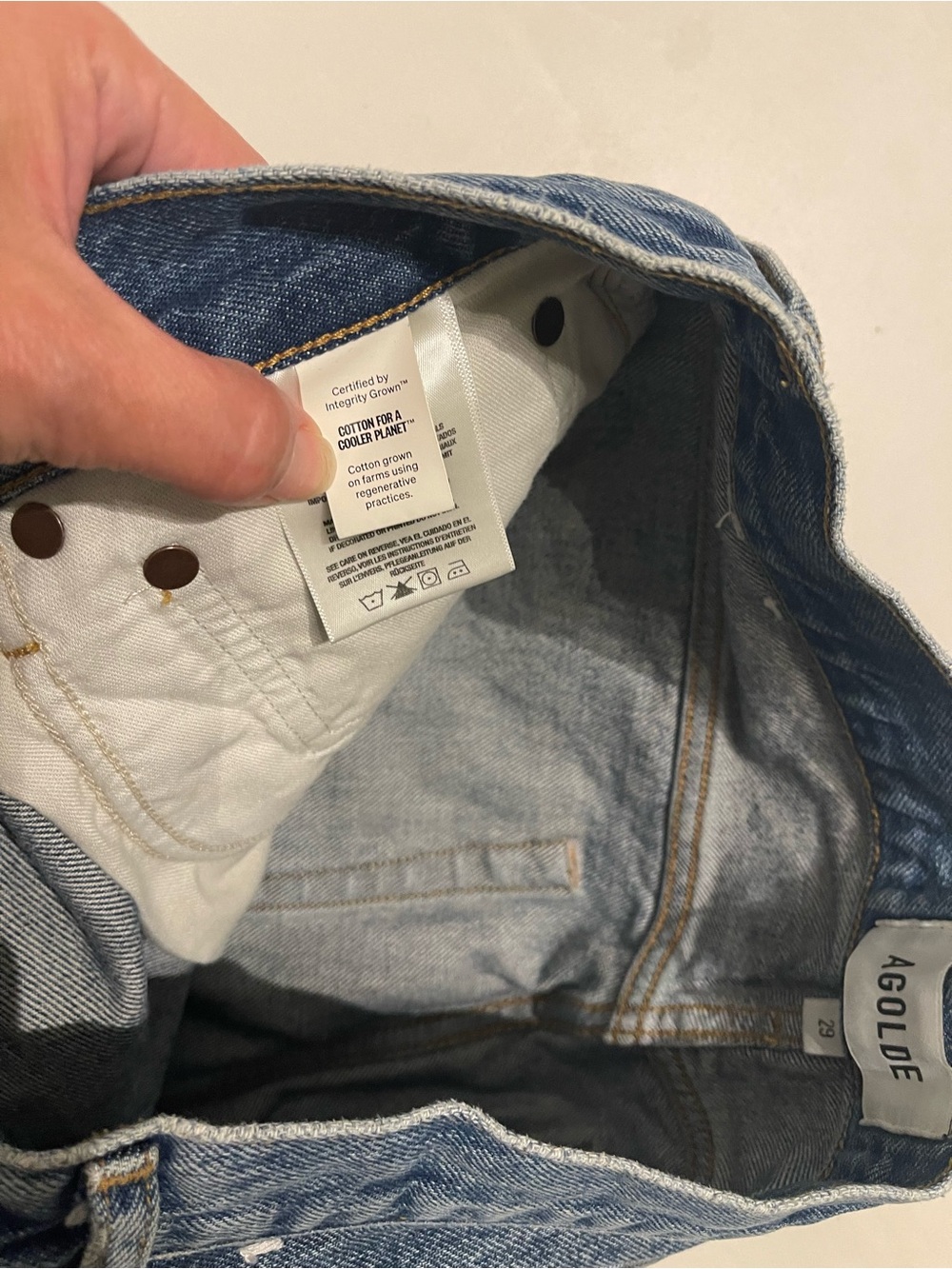 Agolde 90s Denim Bermuda Shorts - Blue - Picture 4 of 4